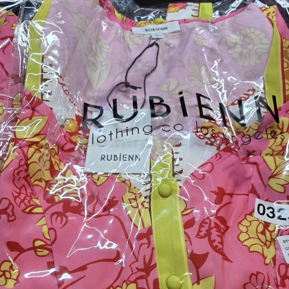 NWT Rubienn Boutique Vibrant Pink and Yellow Dress S/M/L - Picture 11 of 14